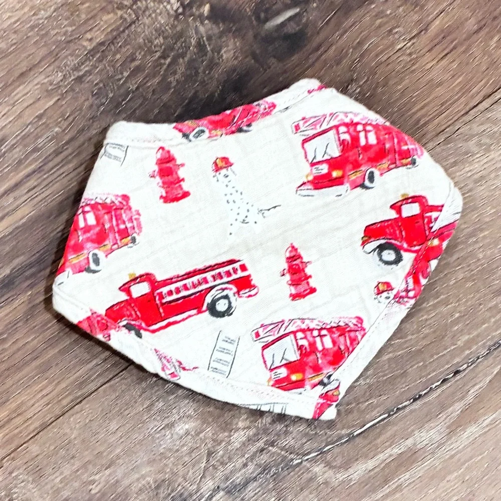 Mud Pie Firetruck Bandanna Bib Fireman Dalmatian